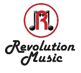 A black and red logo for revolution music.